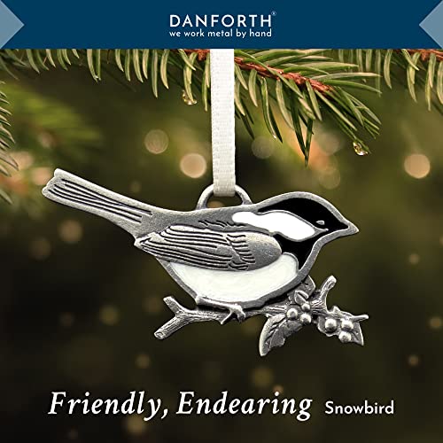 Danforth - Chickadee Christmas Bird Ornament – Handcrafted Pewter Bird Ornaments for Christmas Tree – 2" Wide, Made in USA - Image 2