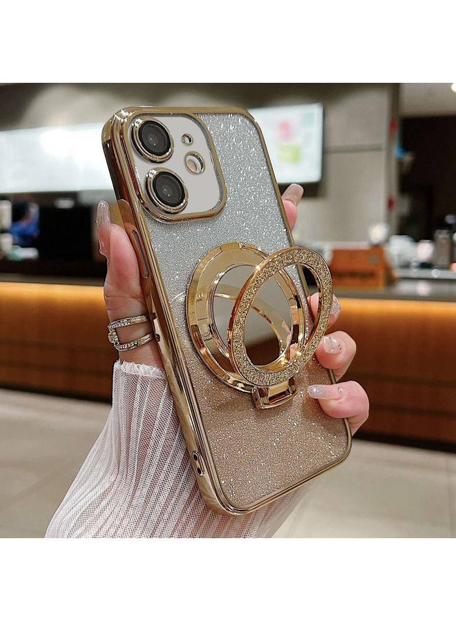 اس-توب جراب لهاتف iPhone 11 مزود بحامل مرآة مطلي بلون متدرج لامع من MagSafe - Image 1