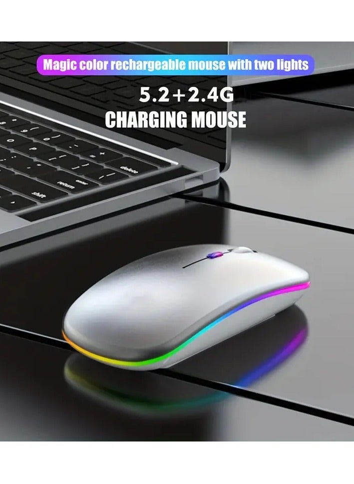 Fantasy Dual-Mode Wireless Mouse with RGB Lighting, Ergonomic Design, Silent Clicks, 30-Day Battery Life, Ideal for Gaming, Office, and Creative Work - Image 5