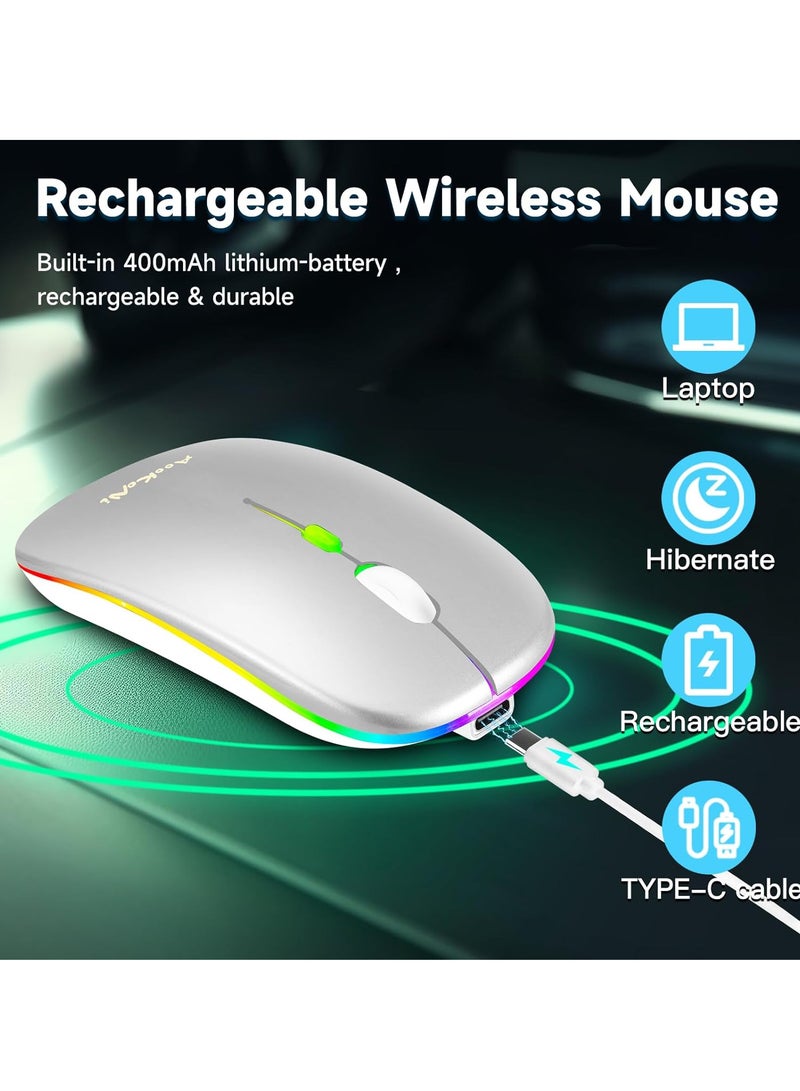 Fantasy Dual-Mode Wireless Mouse with RGB Lighting, Ergonomic Design, Silent Clicks, 30-Day Battery Life, Ideal for Gaming, Office, and Creative Work - Image 4