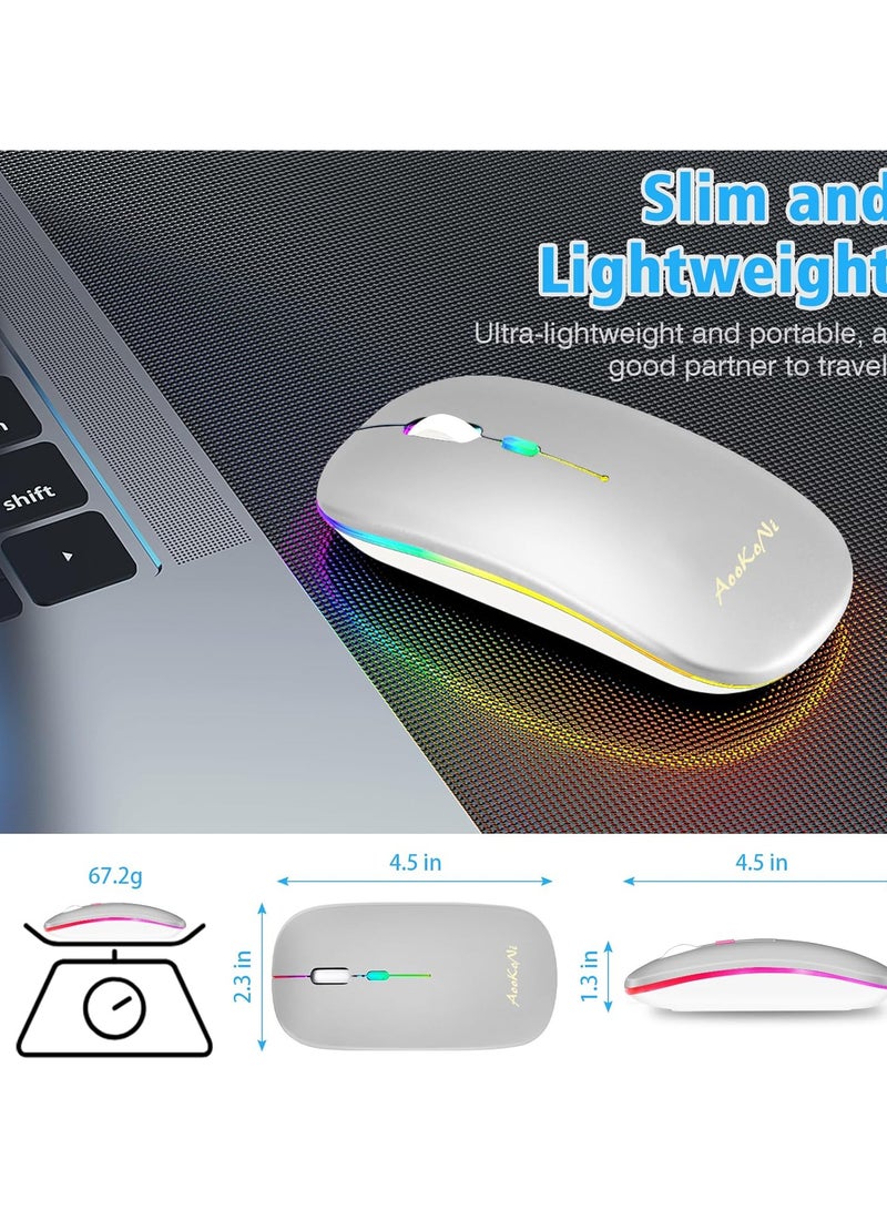 Fantasy Dual-Mode Wireless Mouse with RGB Lighting, Ergonomic Design, Silent Clicks, 30-Day Battery Life, Ideal for Gaming, Office, and Creative Work - Image 3