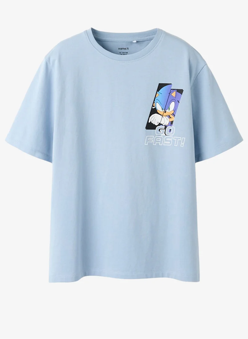 نيم ات تيشيرت أطفال برقبة دائرية بتصميم سونيك