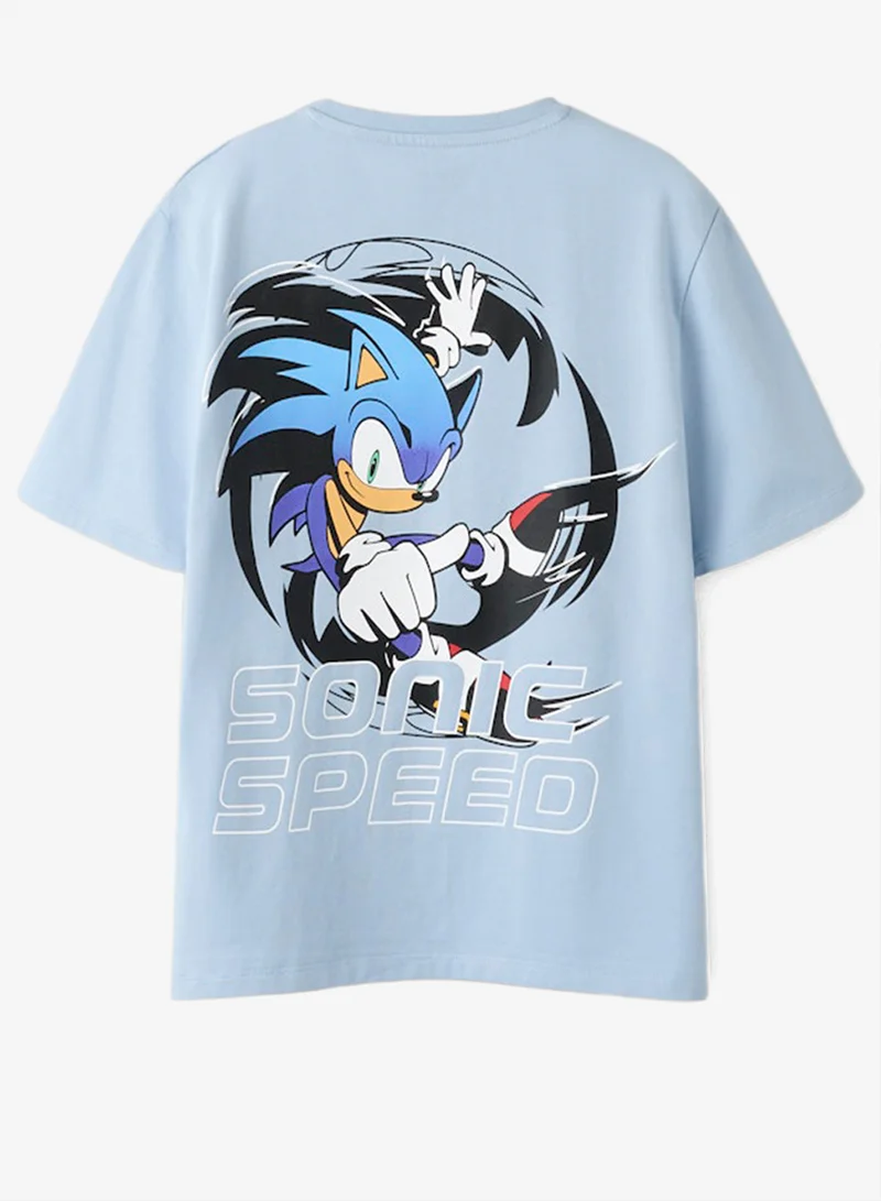 نيم ات تيشيرت أطفال برقبة دائرية بتصميم سونيك