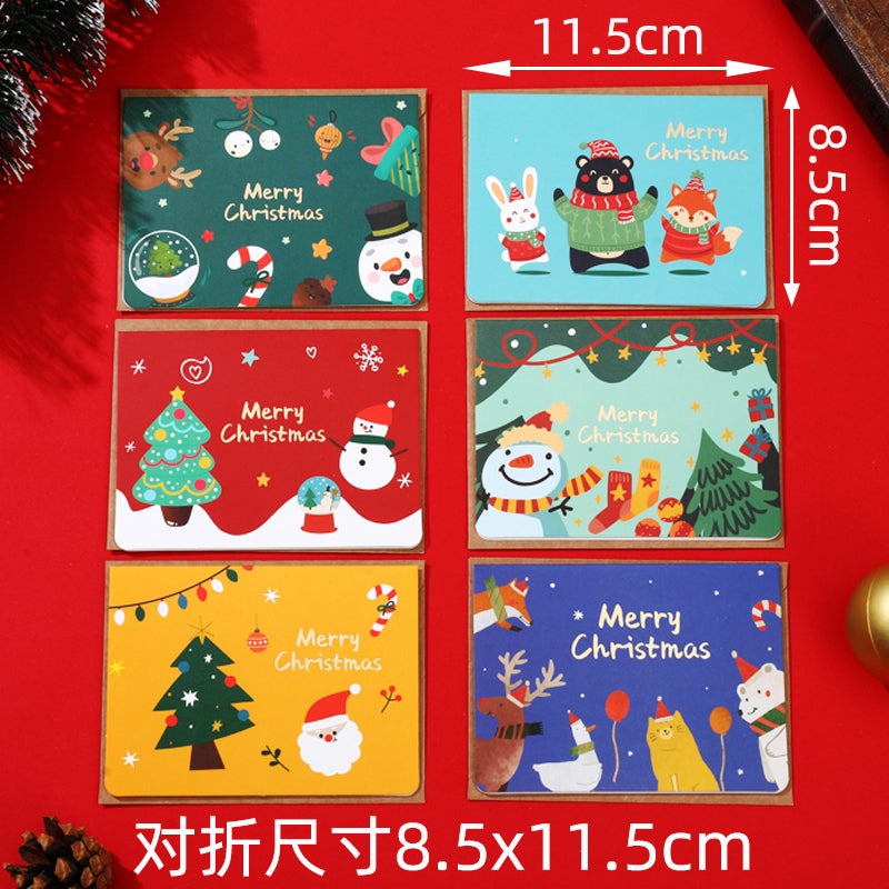 New 3D Christmas Greeting Card Gift Box Mini Creative Cartoon Children'S Thank You Blessing Small Card - Image 1