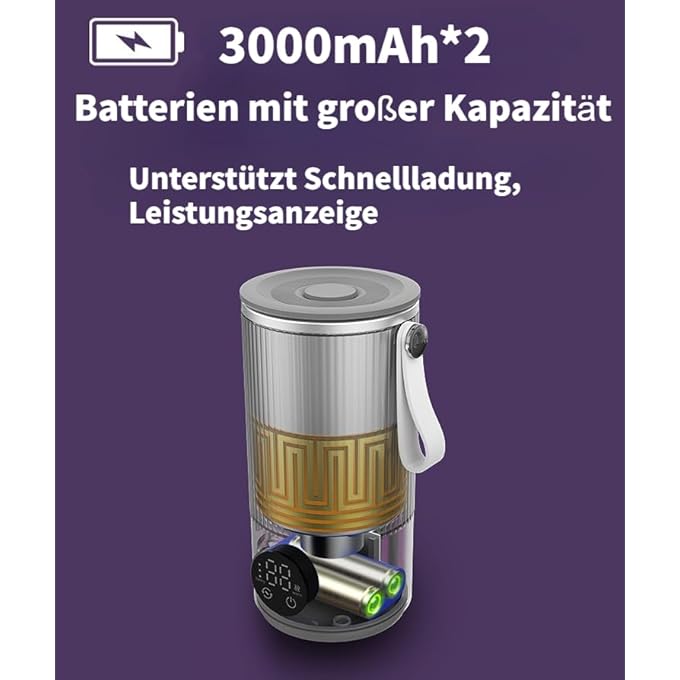 rayihni Portable Electric Travel Kettle 400 Ml Wireless 6000 Mah Rechargeable 400 Ml 4 Gears Hot Water Boiler For Travel In Stainless Steel - Image 5