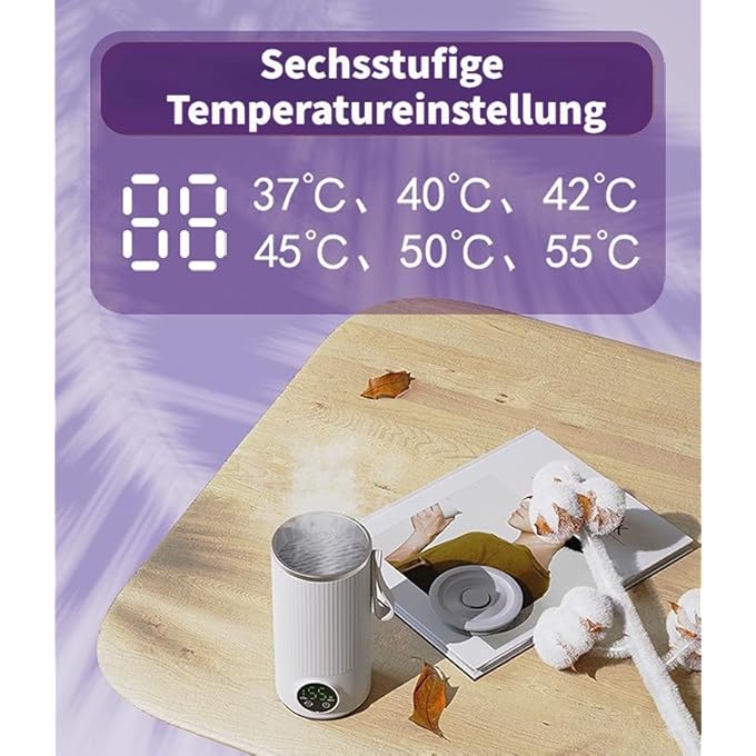 rayihni Portable Electric Travel Kettle 400 Ml Wireless 6000 Mah Rechargeable 400 Ml 4 Gears Hot Water Boiler For Travel In Stainless Steel - Image 4