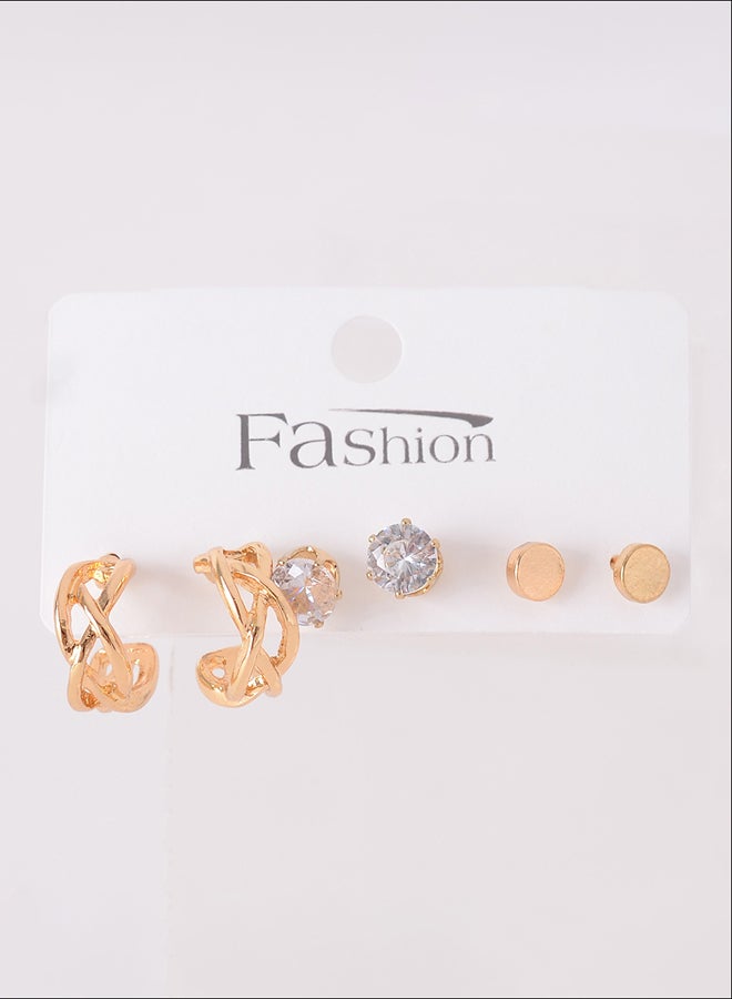 Akher el Ankoud 3 pairs earring set with different styles (Infinity) 