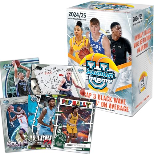 Topps 202425 Bowman University Chrome Basketball Factory Sealed Value Box College Team Sets - Image 3