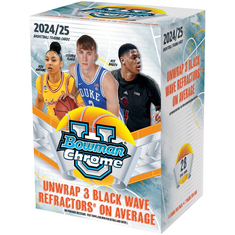 Topps 202425 Bowman University Chrome Basketball Factory Sealed Value Box College Team Sets - Image 2