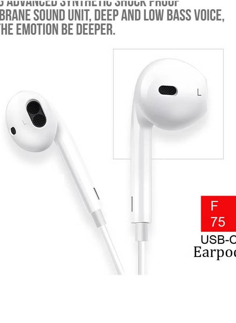 ELTRAZONE - USB-C Earpods with High-Quality Audio, Inline Remote & Microphone – Compatible with iPhone 16, 16 Plus, 16 Pro, and 16 Pro Max - Image 1