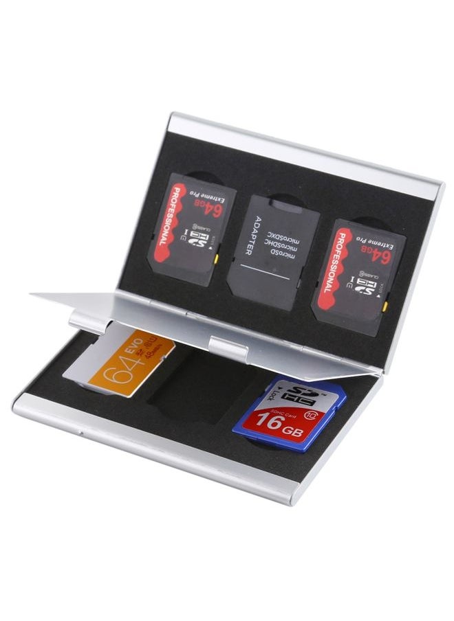BURAQ - 6 in 1 Memory Card Protective Case Storage Box , Size: 88 x 50 x 9mm(Silver) - Image 1
