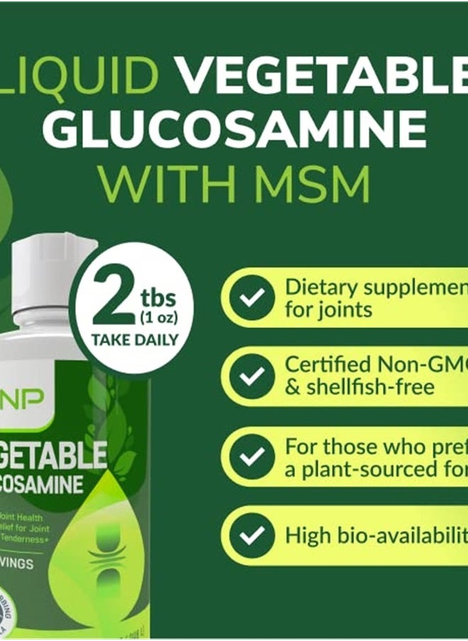 ENP - Vegan Liquid Glucosamine Supplement Plus MSM | 1500mg Glucosamine with MSM | Non Shellfish | GMO Free | Joint Support Supplement Derived from Vegetables | 32 oz | Made in USA - Image 1