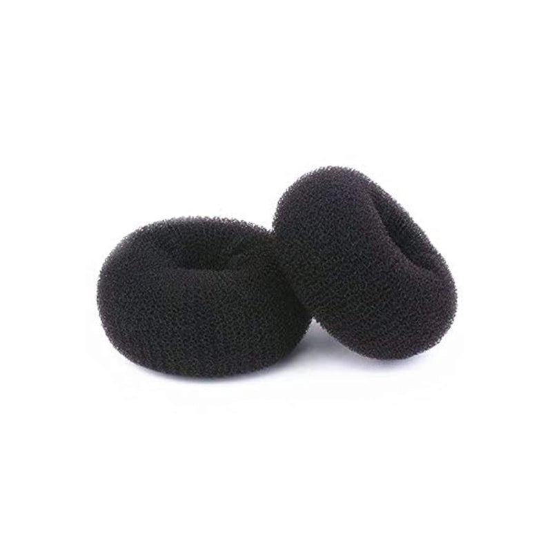 NICEMOVIC Extra Hair Donut Ring Bun Maker for Kids, Chignon Shaper for Short and Thin Hair (2.5 Inch, Black) - Image 1