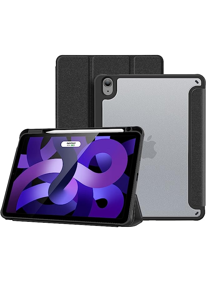 Procases Ipad Air 5/4 10.9 Inch Case 2022 2020 With Pencil Holder, Trifold Lightweight Hard Shell Slim Smart Cover For 10.9" Ipad Air 5Th 4Th Generation -Black - Image 1
