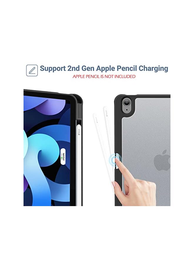 Procases Ipad Air 5/4 10.9 Inch Case 2022 2020 With Pencil Holder, Trifold Lightweight Hard Shell Slim Smart Cover For 10.9" Ipad Air 5Th 4Th Generation -Black - Image 2