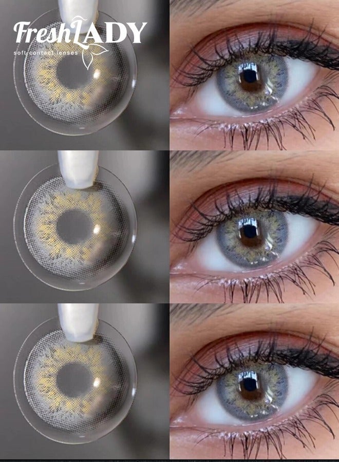 Russian Grey Colored Contact Lenses 14.20mm Yearly Disposable – Natural Eye Look, Soft Comfortable Daily Wear, Perfect for Makeup & Parties - view 2