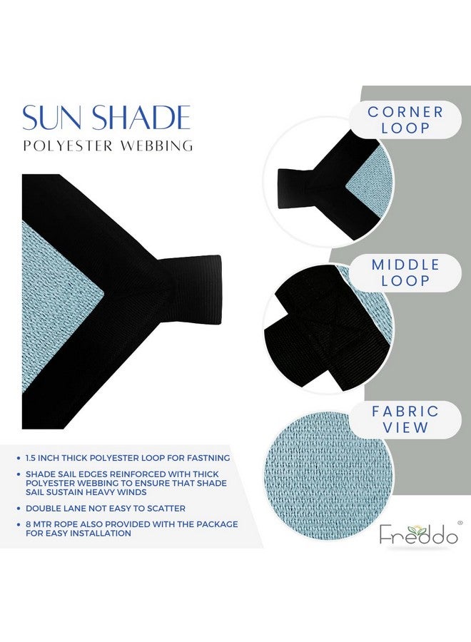 FREDDO أشرعة ظل من قماش بوليستر HDPE فريدو لحماية من الشمس والأشعة فوق البنفسجية بنسبة 85-90% لمواقف السيارات، الحدائق الخارجية، الشرفات، الباتيو، لون رمادي، 9.5 قدم × 5 قدم، عبوة من قطعة واحدة (9.5 قدم × 05 قدم) - Image 2
