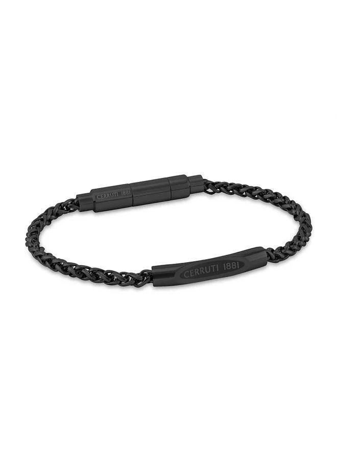 CERRUTI 1881 Matteo Black Stainless Steel Chain Bracelet for Men 180mm