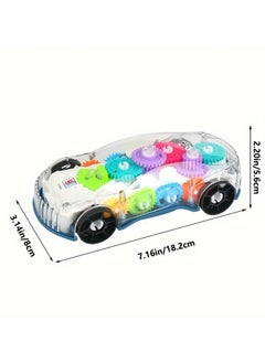 Goolsky Light Up Transparent Sensory Car Toy for Kids, 1PC, Bump and Go Toy Car with Colorful Moving Gears, Music, and LED Effects, Fun Educational Toy for Kids, Great Birthday Gift Idea  - Image 3