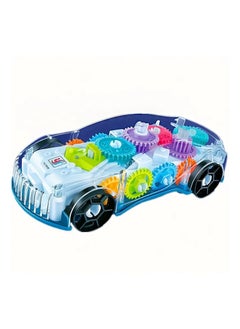 Goolsky Light Up Transparent Sensory Car Toy for Kids, 1PC, Bump and Go Toy Car with Colorful Moving Gears, Music, and LED Effects, Fun Educational Toy for Kids, Great Birthday Gift Idea  - Image 1