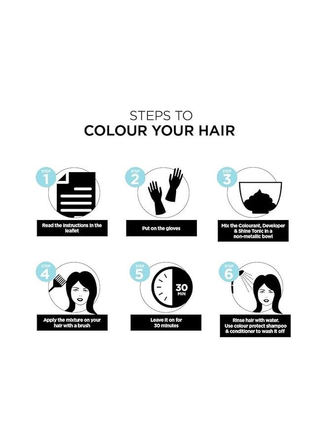 BBlunt Salon Secret High Shine Creme Hair Colour, Chocolate Dark Brown 3, 100G With Shine Tonic, 8 ml - Image 2