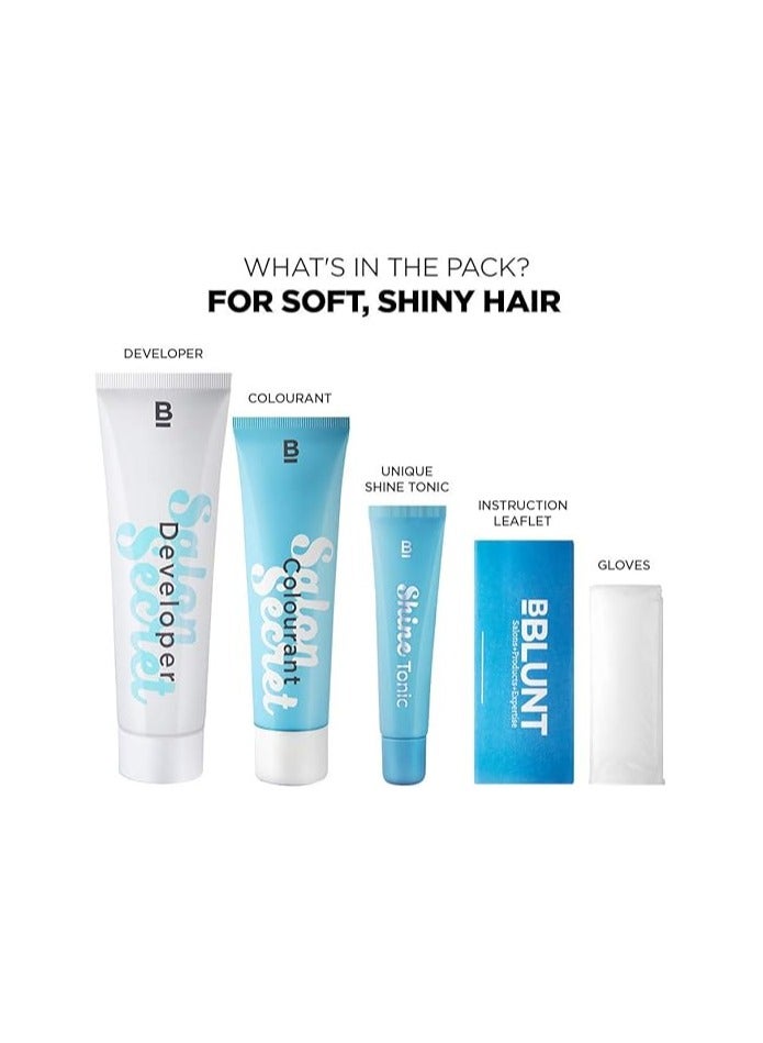 BBlunt Salon Secret High Shine Creme Hair Colour, Chocolate Dark Brown 3, 100G With Shine Tonic, 8 ml - Image 4