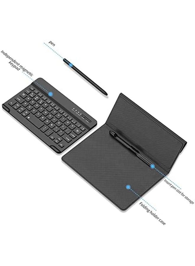 إيروريكس جراب 2 Plus 1 Plus 1 لهاتف Samsung Z Fold 5 مع لوحة مفاتيح بلوتوث وغطاء Pen Fold 5 وفتحة قلم S Pen مدمجة وواقي شاشة يأتي مع لوحة مفاتيح وقلم لهاتف Z Fold 5 (Z Fold 5 أسود) - Image 4