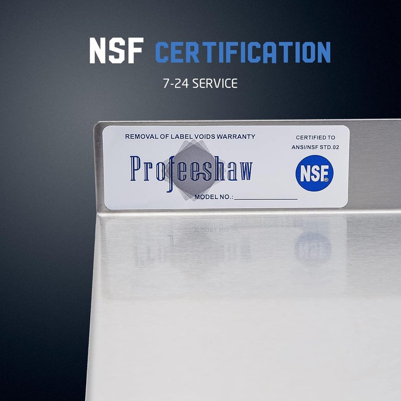 Profeeshaw NSF Stainless Steel Shelf 14” x 48”, 350 lb Commercial Shelves Wall Mounted Metal Shelving with Backsplash and 2 Brackets for Restaurant, Bar, Utility Room, Kitchen and Garage - Image 4