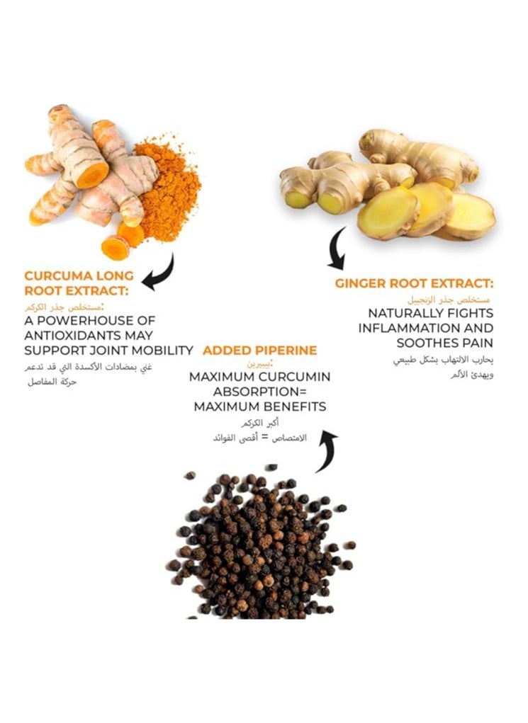 Curcumin With 95% Curcuminoids And Curcuma Longa Root Powder 60 Veg Tablets