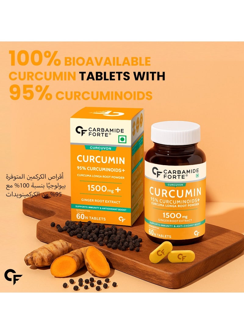 CARBAMIDE FORTE Curcumin With 95% Curcuminoids And Curcuma Longa Root Powder 60 Veg Tablets - Image 3
