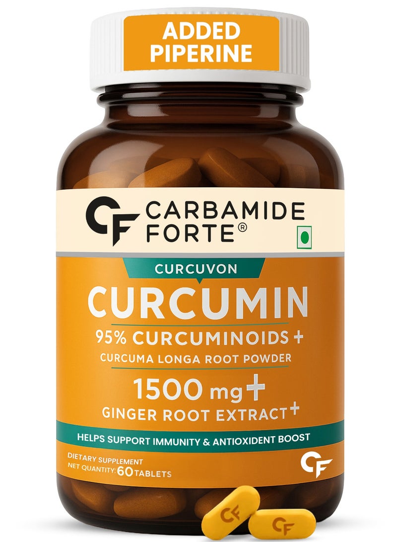 CARBAMIDE FORTE Curcumin With 95% Curcuminoids And Curcuma Longa Root Powder 60 Veg Tablets - Image 1