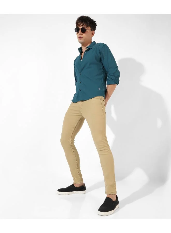 CAHOOT  Men's Solid Teal Blue Regular Fit Casual Shirt for Men | Best Price UAE