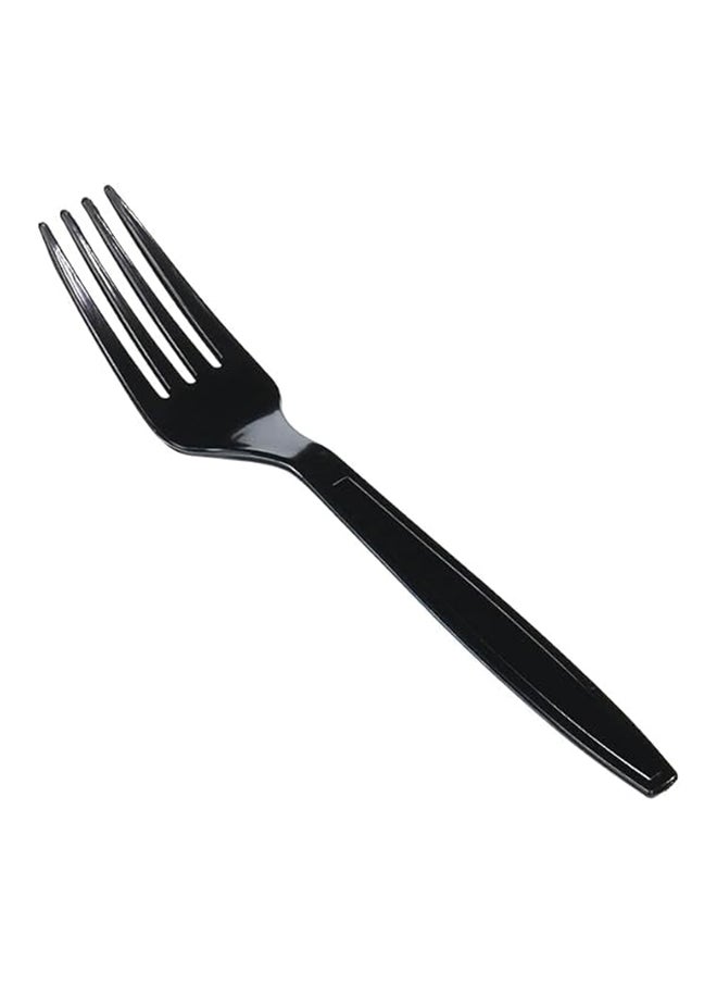 Generic 100 Pcs Plastic Fork Heavyweight Disposable Fork Black  - Image 3