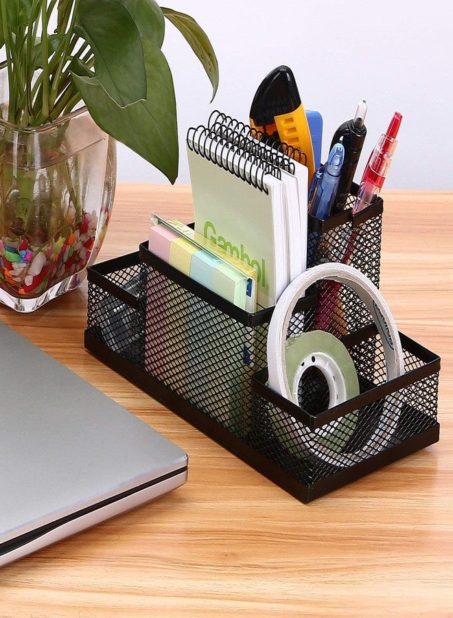 JOYBOOS 4 Compartment Metal Mesh Desk Organizer | Pen & Pencil Holder for Office, Home & Study Table | Stationery Storage Stand for Desk Organization & Supplies - Image 3
