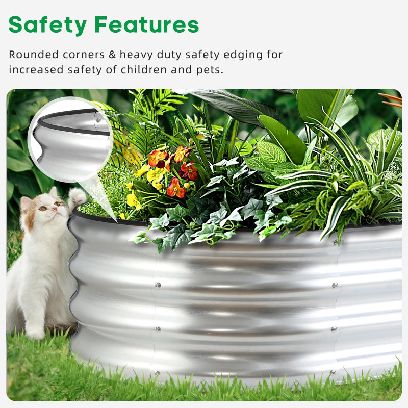 JERIA Raised Garden Bed,Galvanized Raised 2 Pcs 4Ã—2Ã—1ft Planter Boxes Outdoor with Easy Assembly, Large Garden Bed for Vegetables, Fruits, Flower - Image 5