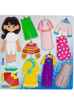 FOFA FOFA Wooden Educational board with Velcro - Dressing up Olya Toy for Kids  - Image 1