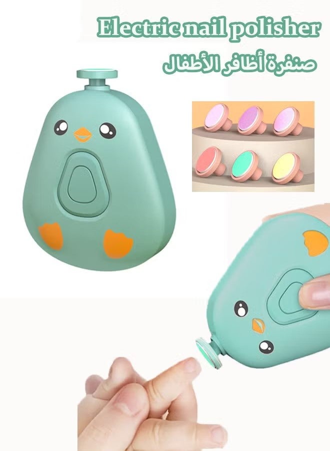 Gonice Electric nail polisher Baby nail trimmer Children's nail clippers Splash-proof electric nail clippers With 6 grinding heads - Image 1