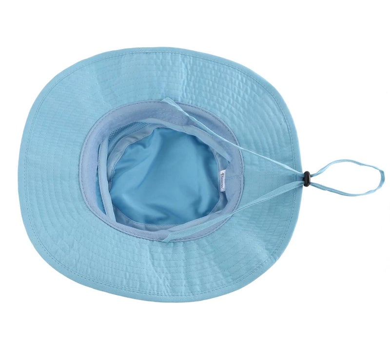Connectyle Kid's Wide Brim Sun Hat Boys Breathable Mesh Bucket Hat for Summer Beach Hat UPF 50+ Safari Hiking Hat Light Blue - Image 5