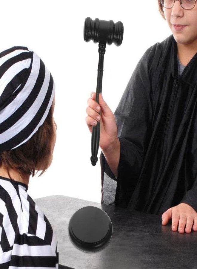 SHINEOFI Wooden Gavel and Block Set, Wooden Gavel and Sound Block Set, Mini Judge Court Hammer Costume Accessory for Lawyer Judge Auction Sale Meetings Prop Party Favor - Image 3