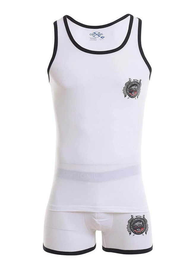 COTTONIL Basic Round Neck Sleeveless Underwear Set Pack Of 2 