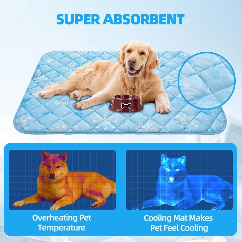 HOMIMP Cool Pet Pad, Summer Cooling Mat & Sleeping Pad, Sky Blue L, 27.5IN x 38.5IN - Image 4