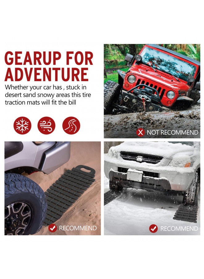 BUNKER INDUST BUNKER INDUST Tire Traction Mats Portable Recovery Tracks for Off Road 4X4 Snow, Ice, Sand,Emergency Devices with Bag Gloves for Cars, Trucks, Van(2 Pack) - Image 4