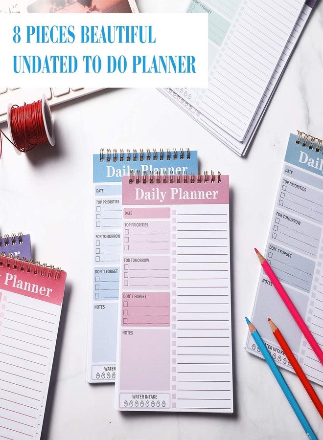 Kajaia 8 Pack Daily to Do List Notebook Daily Planner 25 Page to Do List Notepad for Work Undated Planner and Organizer Checklist for Adults Kids Classroom Office Schedule Work(7.8 x 5.2 Inch,Cute Color) - Image 5