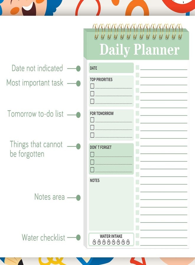 Kajaia 8 Pack Daily to Do List Notebook Daily Planner 25 Page to Do List Notepad for Work Undated Planner and Organizer Checklist for Adults Kids Classroom Office Schedule Work(7.8 x 5.2 Inch,Cute Color) - Image 4
