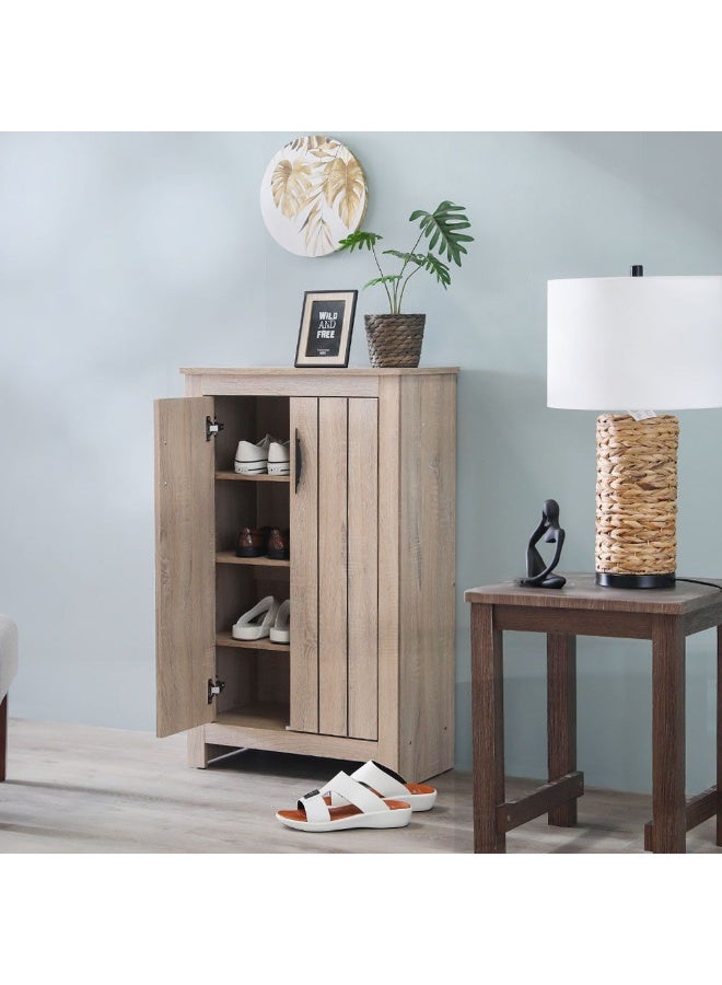 DANUBE HOME Anton 2 Door Shoe Cabinet Modern Design Wooden Furniture Shoe Organiser For Entryway Hallway Made in Malaysia Shoe Rack L 60 x W 33 x H 99 cm Sonoma Oak - Image 2