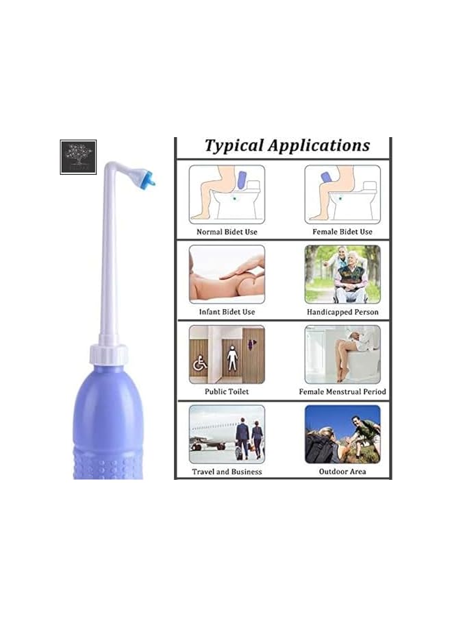 S-TOP | 650ml Large Portable Shattaf Bidet Bottle | Handheld Travel Toilet Shattaf | Reusable Hand Spray for Personal Hygiene | Seat & Outdoor Use - Image 2