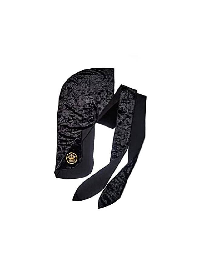 KISS - Red Premium Bow Wow X Power Wave Crushed Velvet Durag (Black) - Image 1