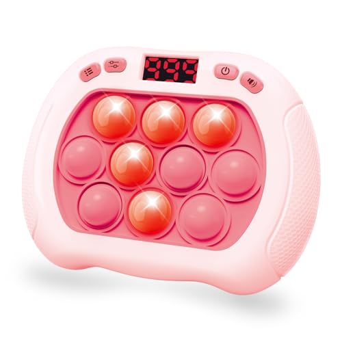 Intoypad Pop Game Light Up Fidget Toy for Kids 6 Modes LED Screen Quick Push Controller Electric Fidget Popper Bubble Game Car Games Travel Activities Birthday Toys for Girls Pink - Image 1