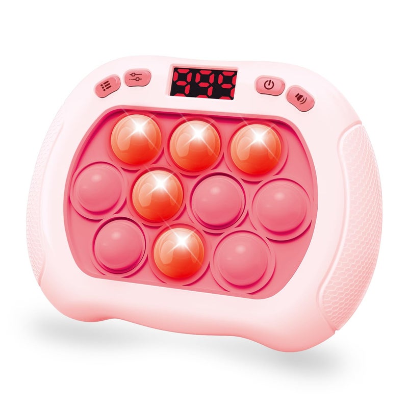 Intoypad Pop Game Light Up Fidget Toy for Kids 6 Modes LED Screen Quick Push Controller Electric Fidget Popper Bubble Game Car Games Travel Activities Birthday Toys for Girls Pink - Image 3