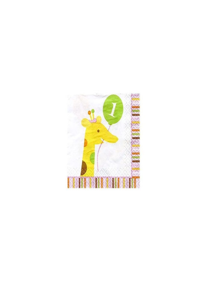 CREATIVE CONVERTING Wanna Party 16-Count Paper Beverage Napkins, Sweet at One Girls - Image 3